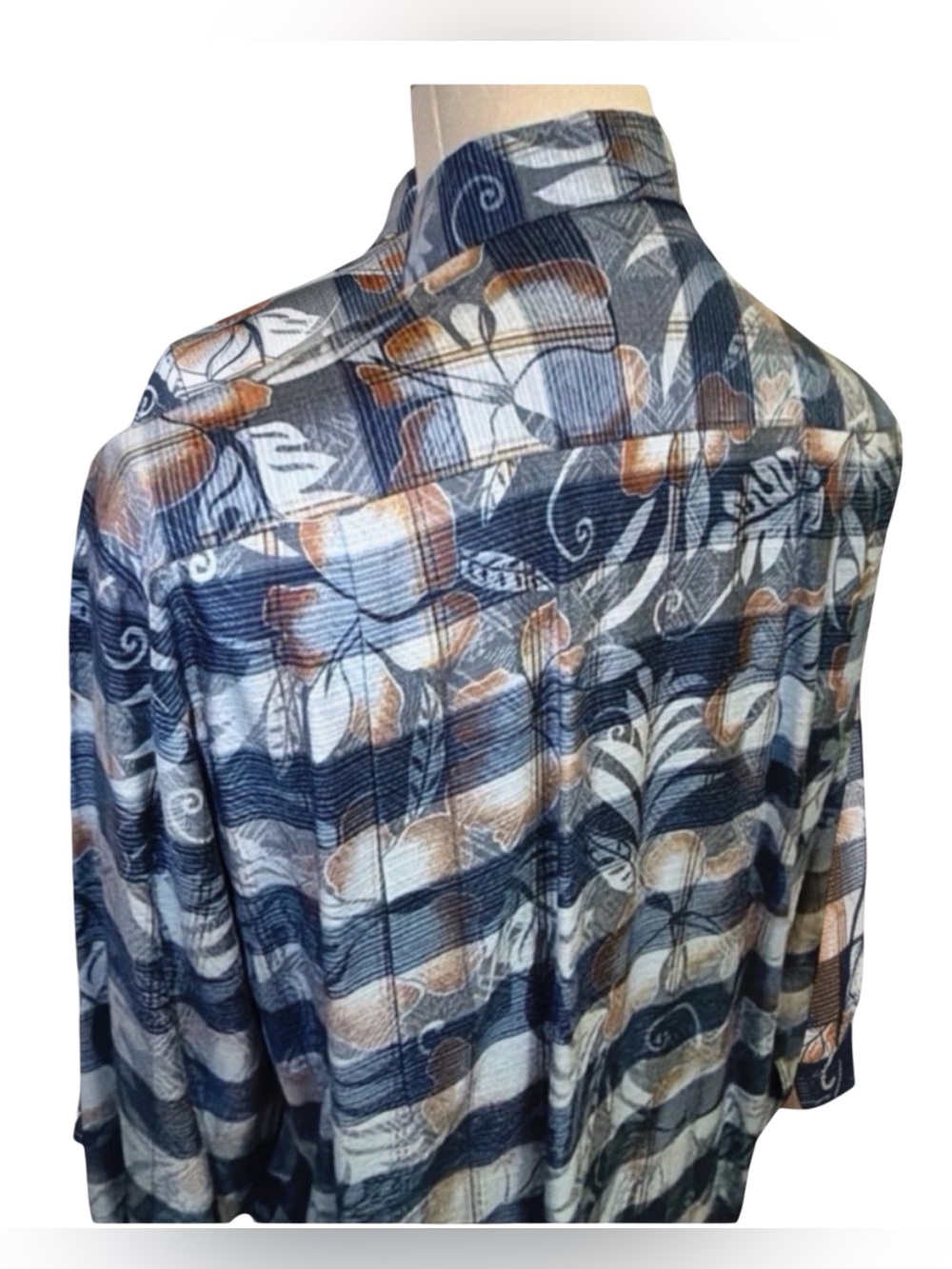 Zanella Men’s Button Down Shirt | Blue | Abstract Luxury | Large | Made in Italy - Picture 5 of 15